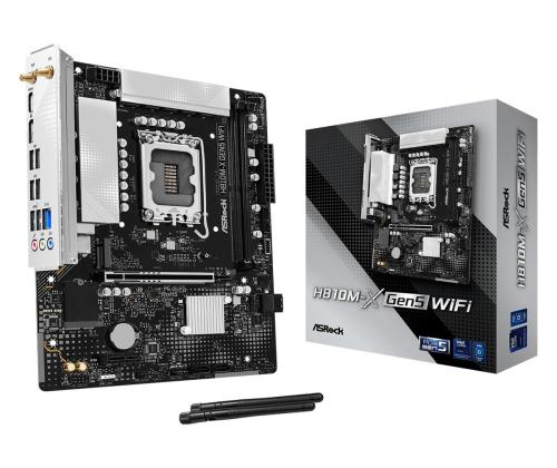 Mainboard ASROCK Intel H810 LGA 1851 (Socket V1) micro ATX RAM DDR5-SDRAM 2xSlots Wi-Fi Yes…