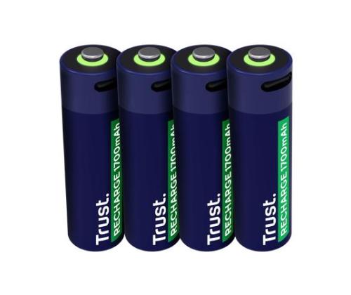 BATTERY RECH. LI-ION AA 1.5V/1700MAH USB-C 4P 25631 TRUST
