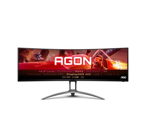 LCD Monitor AOC AG493UCX2 48.8" Gaming/Curved Panel VA 5120x1440 32:9 165Hz Matte 4 ms Speakers…
