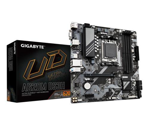 Mainboard GIGABYTE AMD A620 Socket AM5 micro ATX RAM DDR5-SDRAM 4xSlots 1xPCI Express x1 slots…