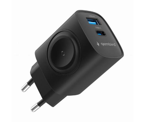 CHARGER USB 2IN1 20W 2PORT/TA-UC-PDQCW20-01-BK GEMBIRD