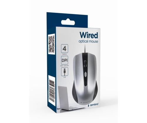MOUSE USB OPTICAL BLACK/SILVER/MUS-4B-01-BS GEMBIRD