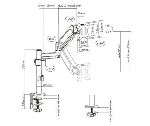 DISPLAY ACC MOUNTING ARM/17-32" MA-DA1P-01 GEMBIRD
