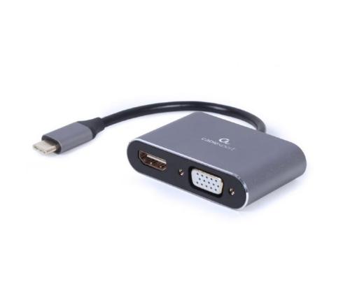 I/O ADAPTER USB-C TO HDMI/VGA/A-USB3C-HDMIVGA-01 GEMBIRD