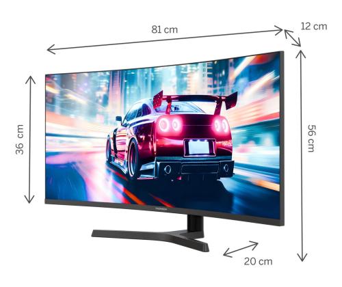 LCD Monitor THOMSON 34 " 3440 x 1440 pixels UltraWide Quad HD LCD Curved M34QG7Y14C