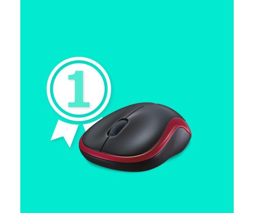 MOUSE USB OPTICAL CORDL. M185/RED 910-002240 LOGITECH