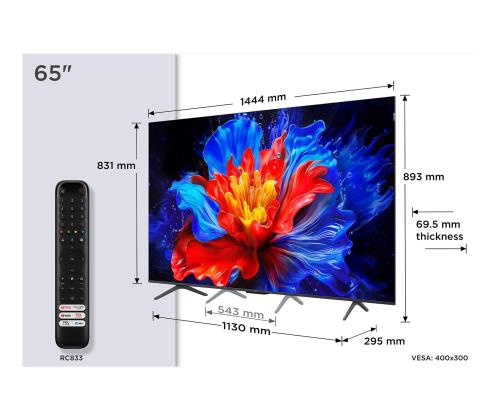 TV Set TCL 65 " 4K Ultra HD 3840 x 2160 pixels Flat 16:9 QLED 65P8K