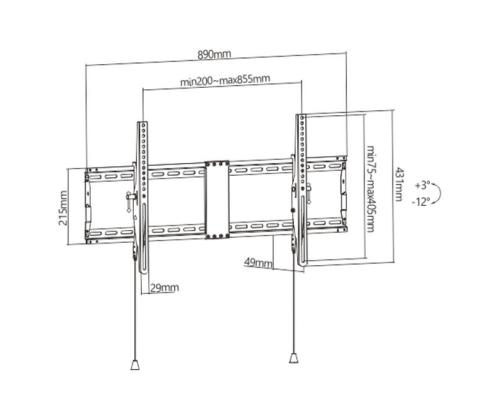 TV SET ACC WALL MOUNT 43-90"/WM-90T-01 GEMBIRD