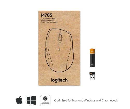 MOUSE USB LASER WRL M705/BLACK 910-001949 LOGITECH