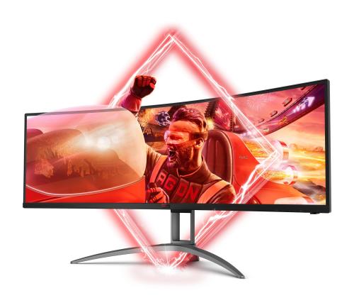 LCD Monitor AOC AG493UCX2 48.8" Gaming/Curved Panel VA 5120x1440 32:9 165Hz Matte 4 ms Speakers…
