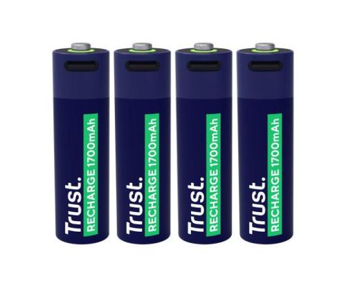 BATTERY RECH. LI-ION AA 1.5V/1700MAH USB-C 4P 25631 TRUST