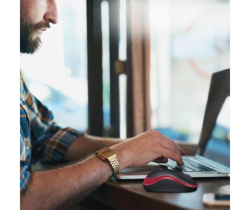 MOUSE USB OPTICAL CORDL. M185/RED 910-002240 LOGITECH