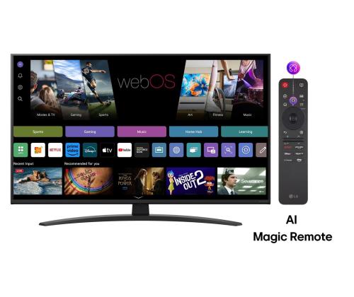 TV Set LG 43" 4K/Smart 3840x2160 Wireless LAN Bluetooth webOS Black 43NANO81A3A