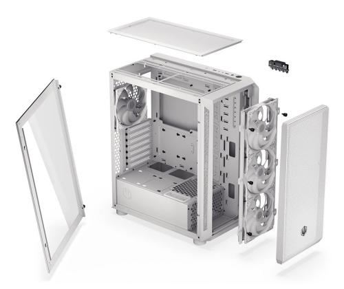 Case ENDORFY ATX/micro ATX/Mini-ITX White Midi Tower PC EY2A018