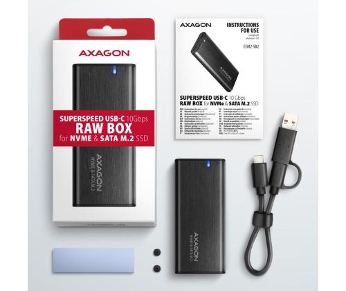 SSD ACC ENCLOSURE M.2 NVME/SATA USB-C EEM2-SB2 AXAGON