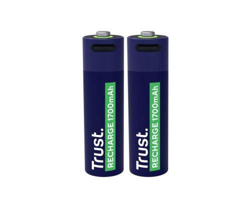 BATTERY RECH. LI-ION AA 1.5V/1700MAH USB-C 2P 25584 TRUST