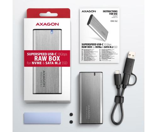 SSD ACC ENCLOSURE M.2 NVME/SATA USB-C EEM2-SG2 AXAGON