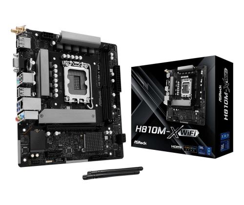 Mainboard ASROCK Intel H810 LGA 1851 (Socket V1) micro ATX RAM DDR5-SDRAM 2xSlots Wi-Fi Yes…