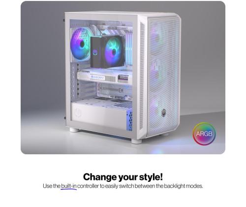 Case ENDORFY ATX/micro ATX/Mini-ITX White Midi Tower PC EY2A018