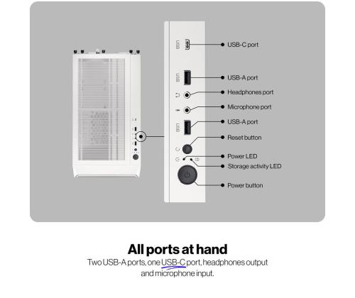 Case ENDORFY ATX/micro ATX/Mini-ITX White Midi Tower PC EY2A018