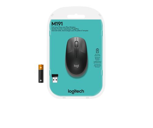 MOUSE USB OPTICAL WRL M190/CHARCOAL 910-005905 LOGITECH