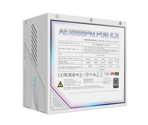 Power Supply GIGABYTE GP-AE1000PM PG5 ICE 1000 Watts Efficiency 80 PLUS PLATINIUM PFC Active MTBF…
