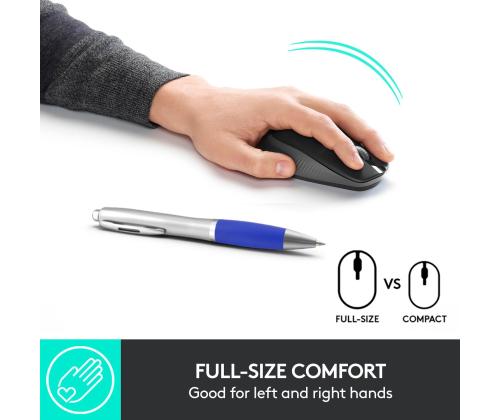 MOUSE USB OPTICAL WRL M190/CHARCOAL 910-005905 LOGITECH