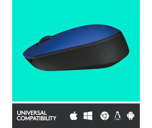MOUSE USB OPTICAL WRL M171/BLUE 910-004640 LOGITECH