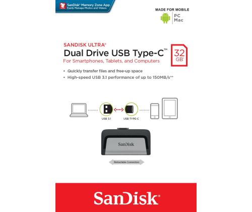 MEMORY DRIVE FLASH USB-C 32GB/SDDDC2-032G-G46 SANDISK