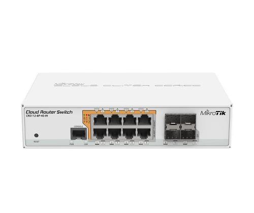 Switch MIKROTIK 8x10Base-T / 100Base-TX / 1000Base-T 4xSFP 1xConsole CRS112-8P-4S-IN