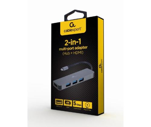 I/O ADAPTER USB-C TO HDMI/USB3/2IN1 A-CM-COMBO2-01 GEMBIRD