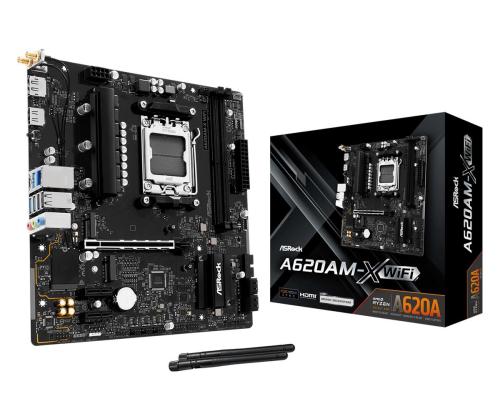 Mainboard ASROCK AMD A620 SAM5 Micro-ATX Memory DDR5 Memory slots 2 A620AM-XWIFI