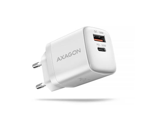 MOBILE CHARGER WALL USB 20W/2PORT WHITE ACU-PQ20W AXAGON