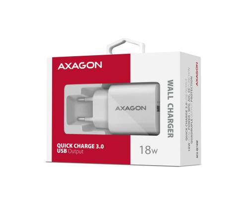 MOBILE CHARGER WALL USB 18W/1PORT WHITE ACU-QC18W AXAGON