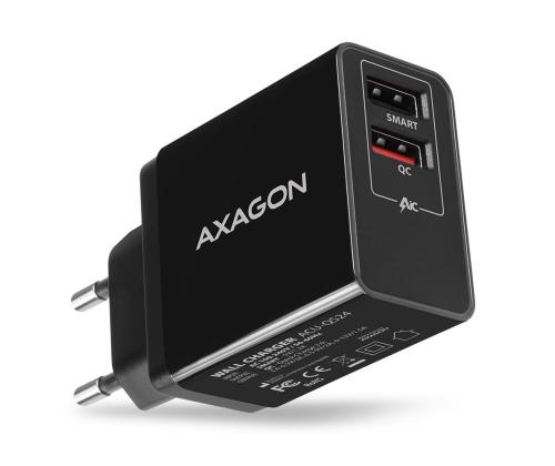 MOBILE CHARGER WALL USB 24W/2PORT ACU-QS24 AXAGON