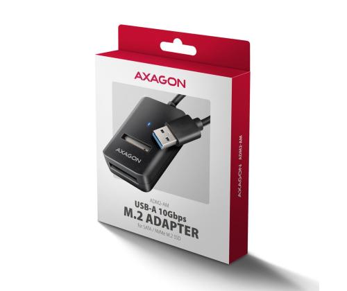 SSD ACC ADAPTER USB3.2/M.2/10GBPS 0.1M ADM2-AM AXAGON