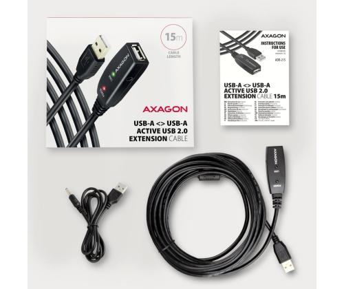 CABLE USB2.0 A-M/A-F ACTIVE/15M ADR-215 AXAGON