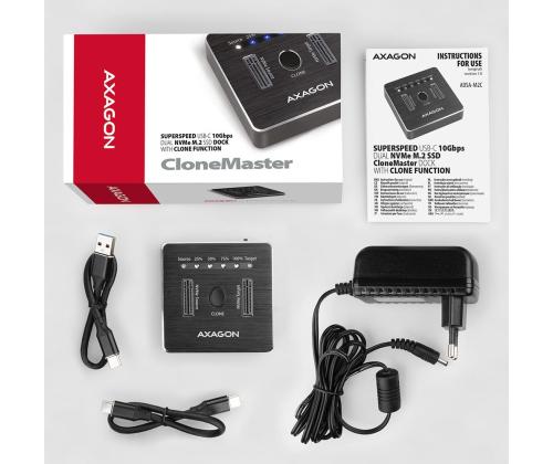 SSD ACC DOCK STATION USB-C/2XM.2 NVME ADSA-M2C AXAGON
