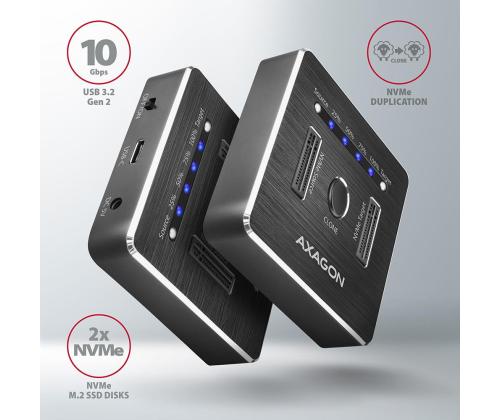 SSD ACC DOCK STATION USB-C/2XM.2 NVME ADSA-M2C AXAGON