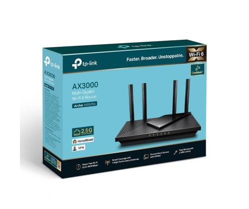 Wireless Router TP-LINK Wireless Router 3000 Mbps Wi-Fi 6 IEEE 802.11a IEEE 802.11 b/g IEEE 802...