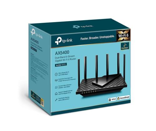 Wireless Router TP-LINK Wireless Router 5400 Mbps Wi-Fi 6 IEEE 802.11a IEEE 802.11 b/g IEEE 802...