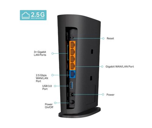Wireless Router TP-LINK Wireless Router 6000 Mbps Wi-Fi 6 USB 3.0 3x10/100/1000M LAN \ WAN ports...