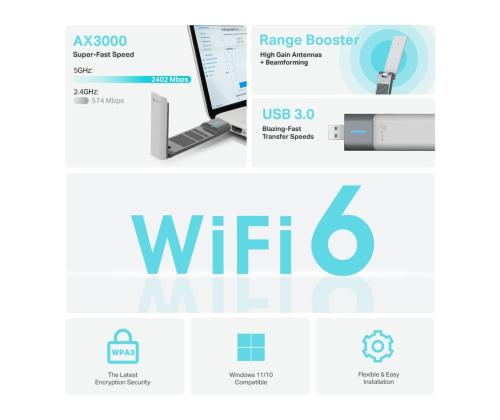 WRL ADAPTER 3000MBPS USB/ARCHER TX50UH TP-LINK