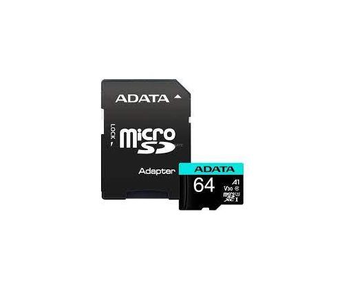 MEMORY MICRO SDXC 64GB W/ADAP./AUSDX64GUI3V30SA2-RA1 ADATA