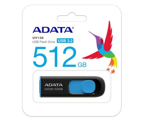 MEMORY DRIVE FLASH USB3 512GB/BLK/BLUE AUV128-512G-RBE ADATA