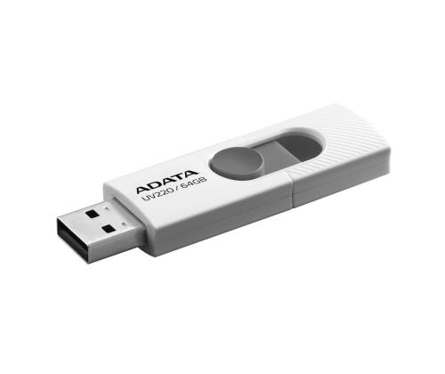 MEMORY DRIVE FLASH USB2 64GB/WHITE AUV220-64G-RWHGY ADATA