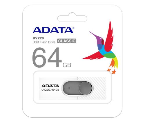 MEMORY DRIVE FLASH USB2 64GB/WHITE AUV220-64G-RWHGY ADATA