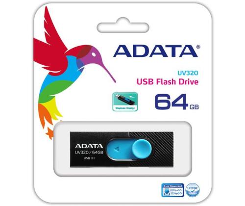 MEMORY DRIVE FLASH USB3.1 64GB/BLACK AUV320-64G-RBKBL ADATA