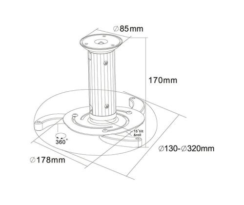 PROJECTOR ACC CEILING MOUNT/15KG BEAMER-C80 NEOMOUNTS