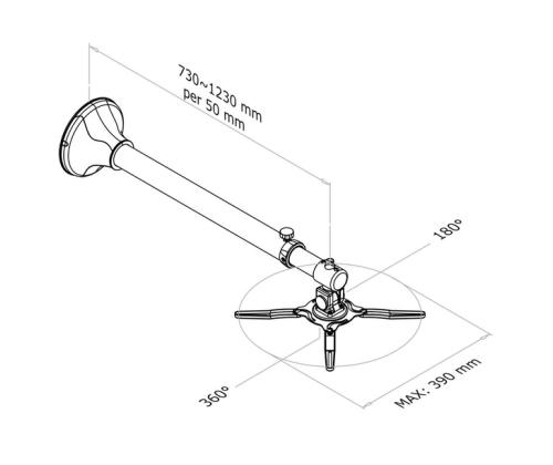PROJECTOR ACC WALL MOUNT/BEAMER-W100SILVER NEOMOUNTS